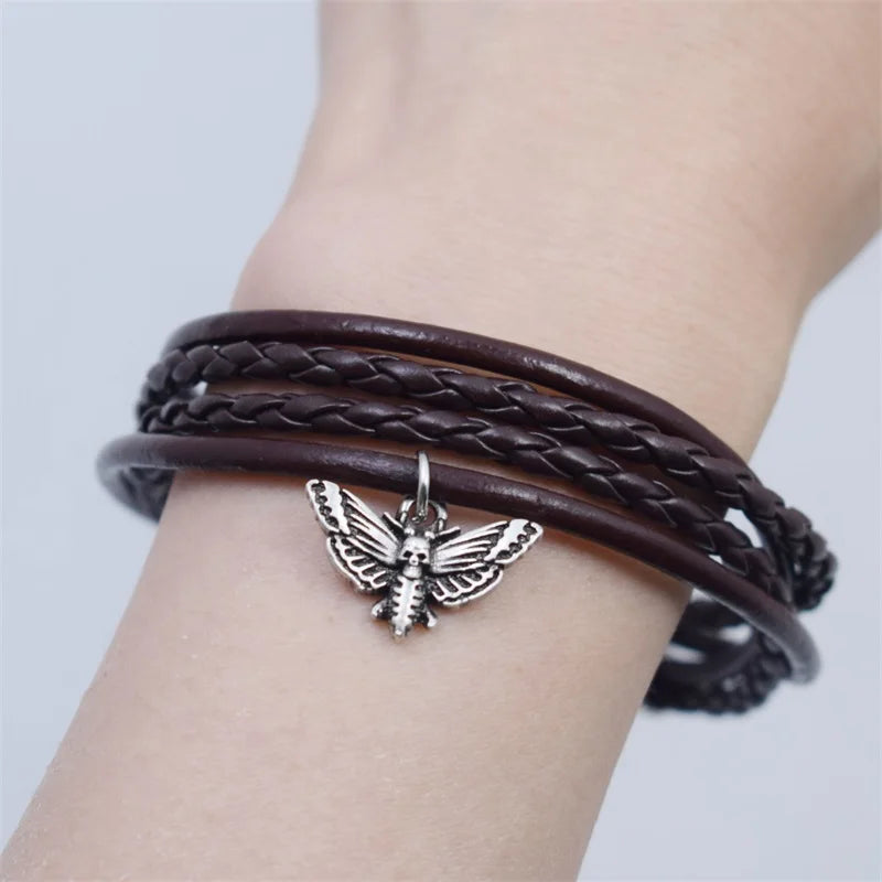 Dead Head Moth Charm Bracelet Set