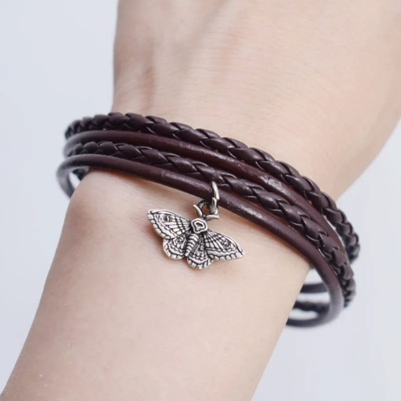 Dead Head Moth Charm Bracelet Set