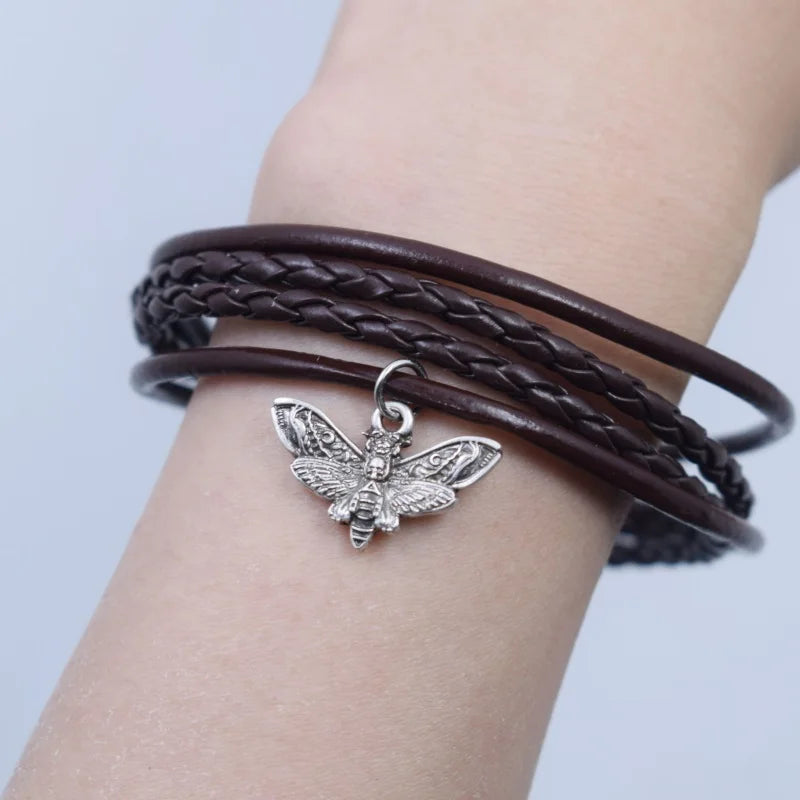 Dead Head Moth Charm Bracelet Set