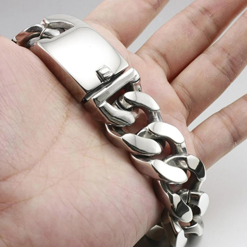 Cuban Steel Heavy Link Bracelet