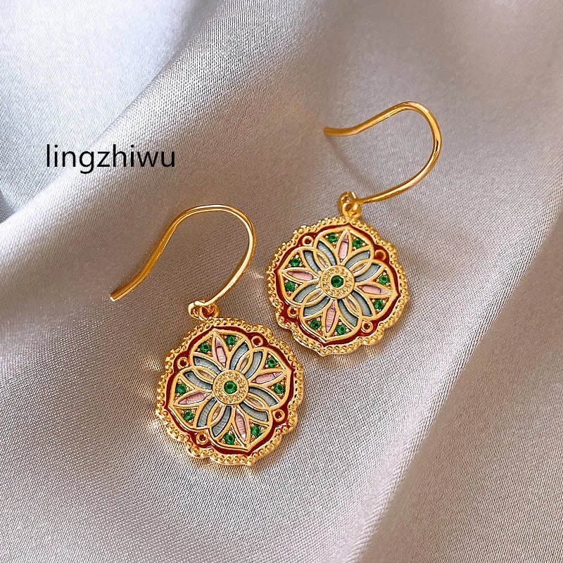 Yessy Vee Lingzhiwu Oil-Paint Drop Earrings