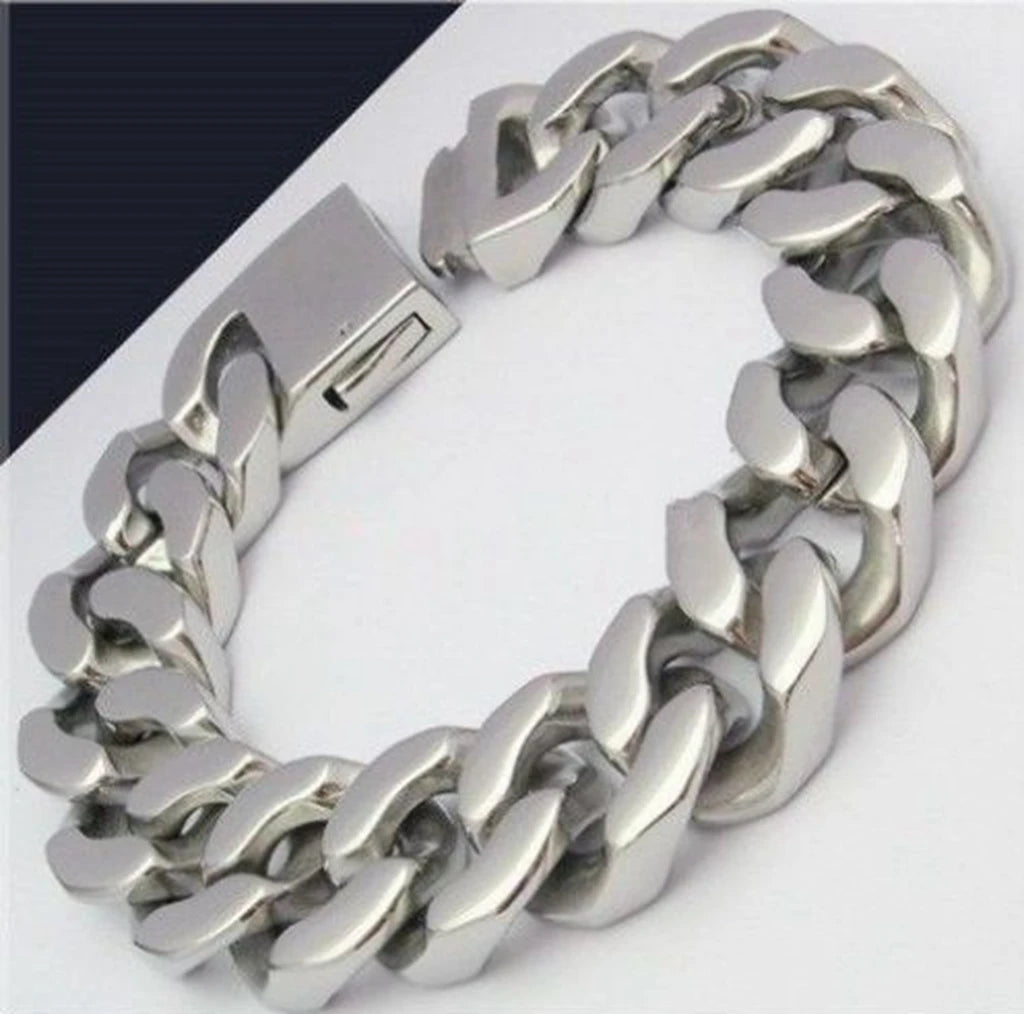 Cuban Steel Heavy Link Bracelet