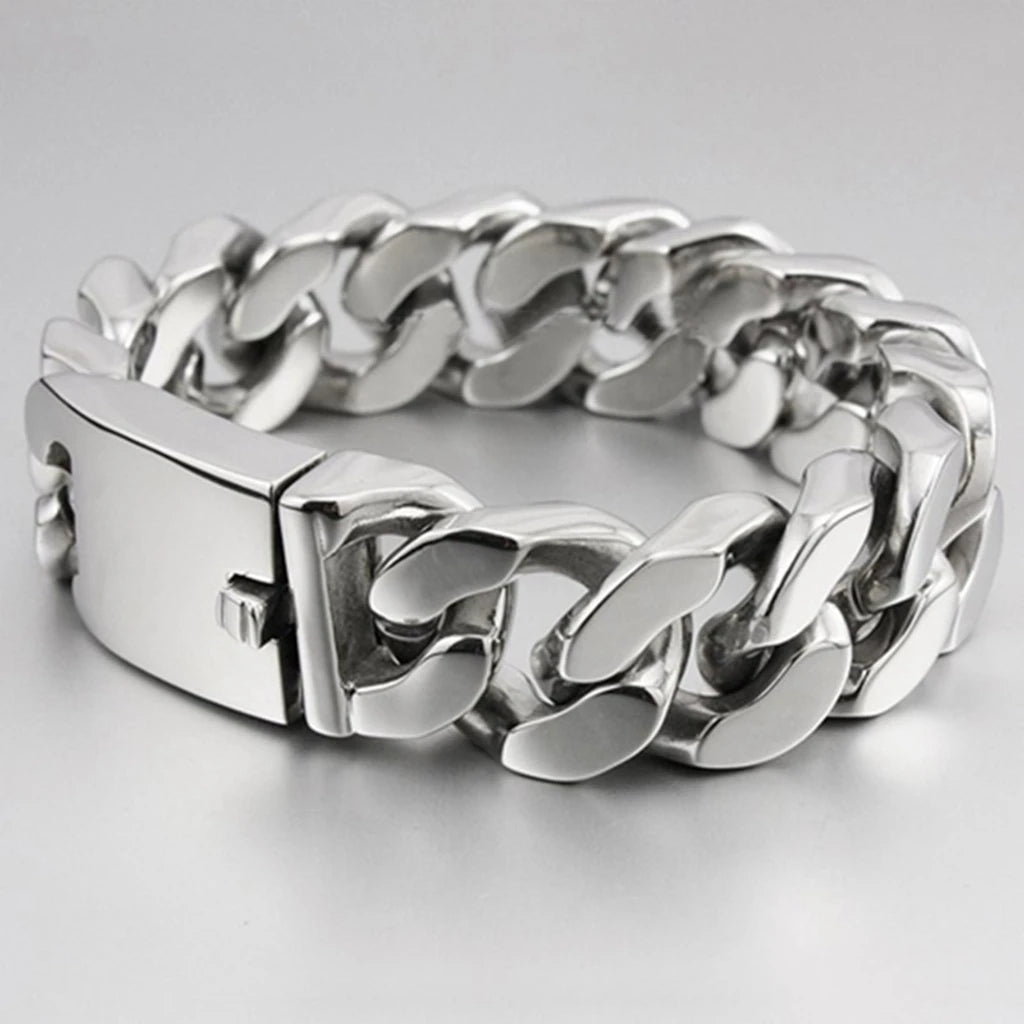 Cuban Steel Heavy Link Bracelet