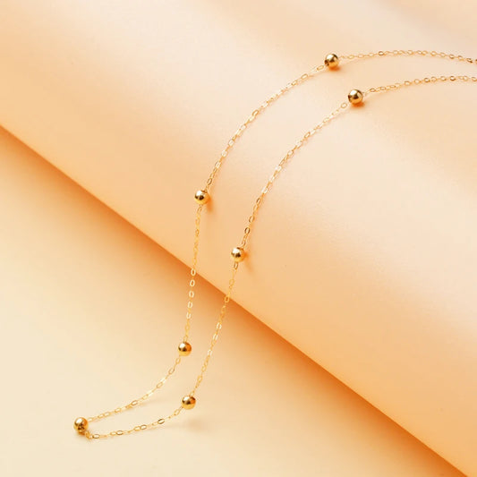 18K Yellow Gold Chain Necklace - Timeless Classic Elegance