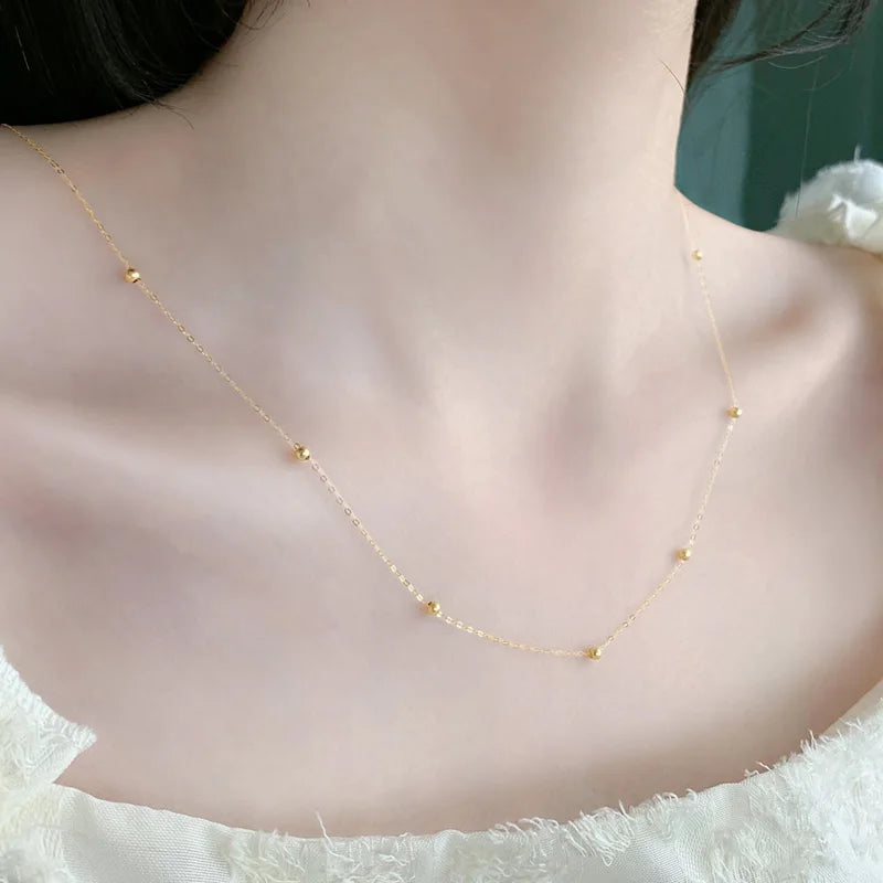 18K Yellow Gold Chain Necklace - Timeless Classic Elegance