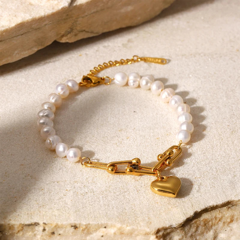 Golden Heart Charm Bracelet